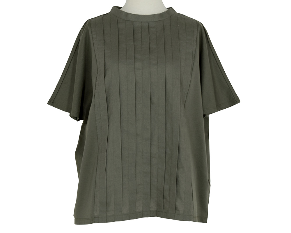 ｼﾙｹｯﾄ天竺×麻布帛ﾌﾚﾝﾁｽﾘｰﾌﾞTｼｬﾂ