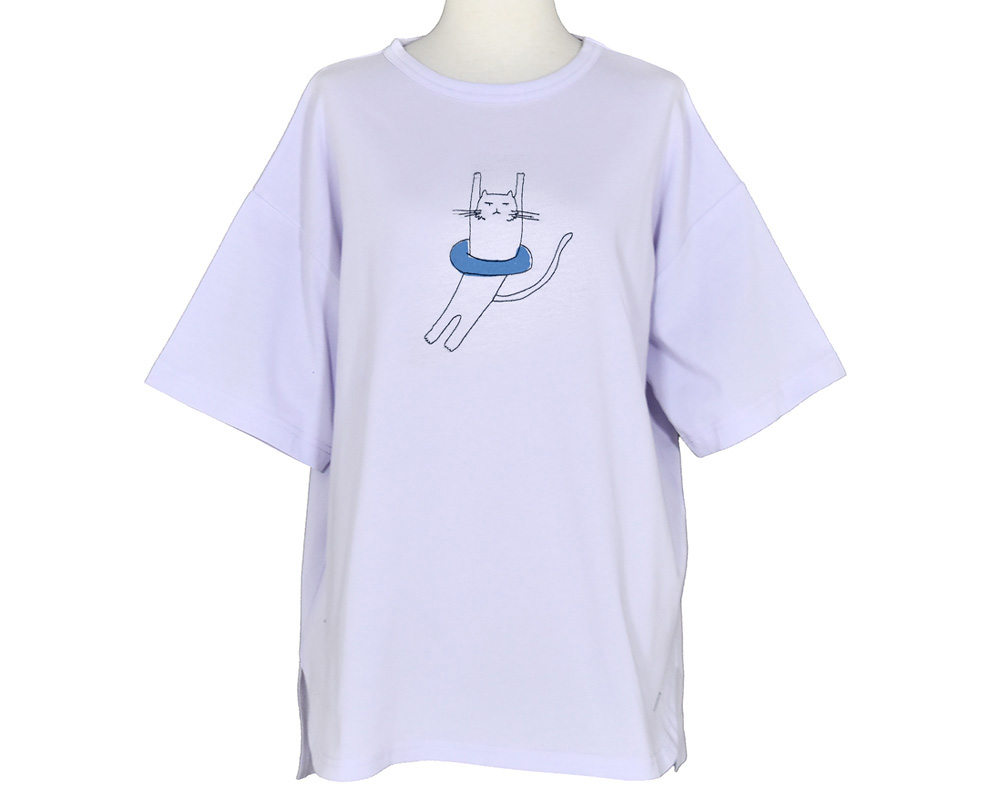 ﾈｺ刺繍Tシャツ