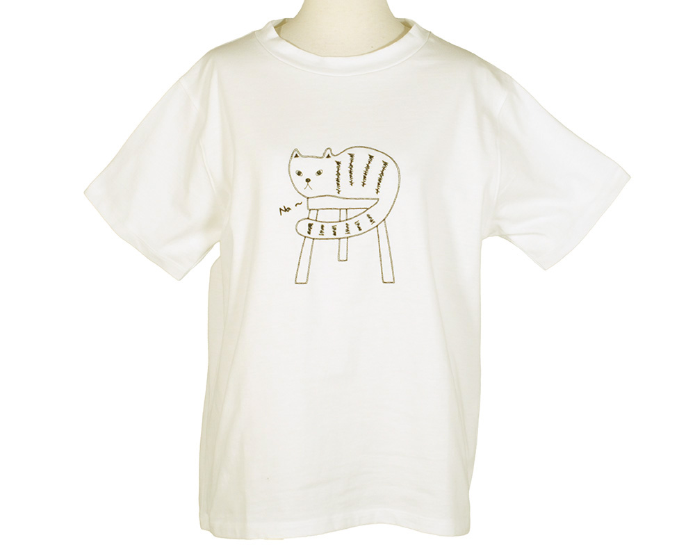 猫刺繍入りTｼｬﾂ