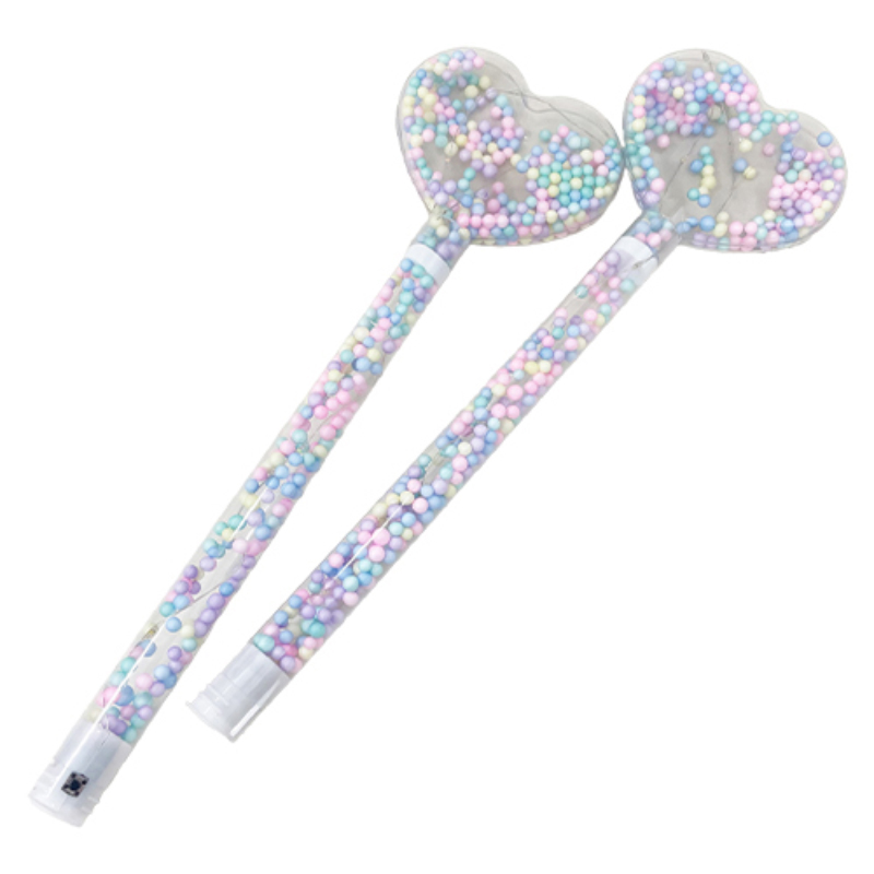 光るパステルビーズ ハートバトン