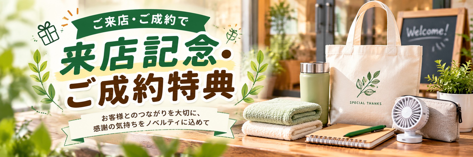 来店記念・ご成約特典