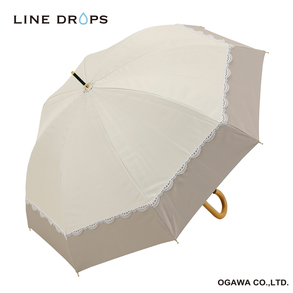 バイカラーパラソル　レース　長傘