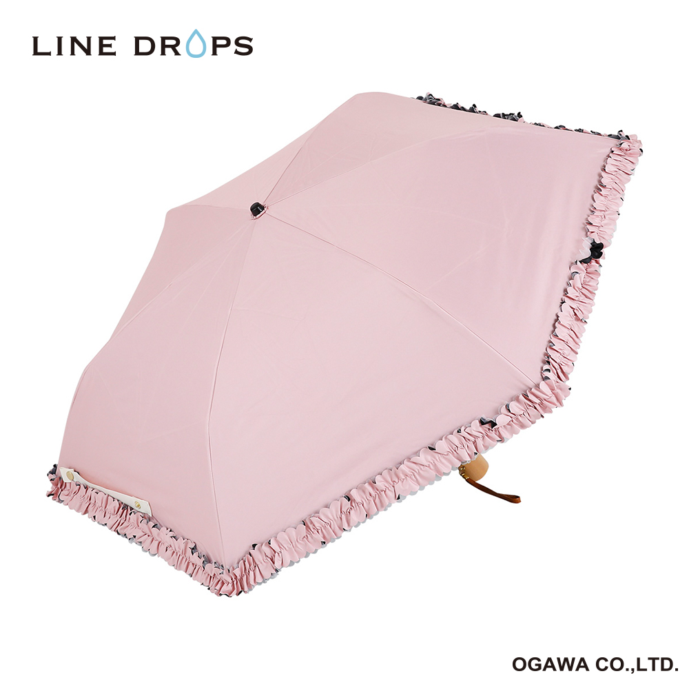 フリルパラソル　三段折りたたみ傘