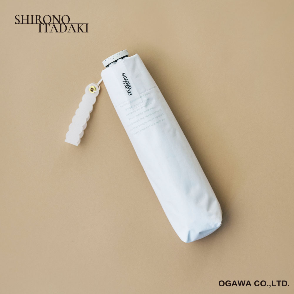 白の頂　ラディクール晴雨晴雨兼用折傘　インサイド　プレーン