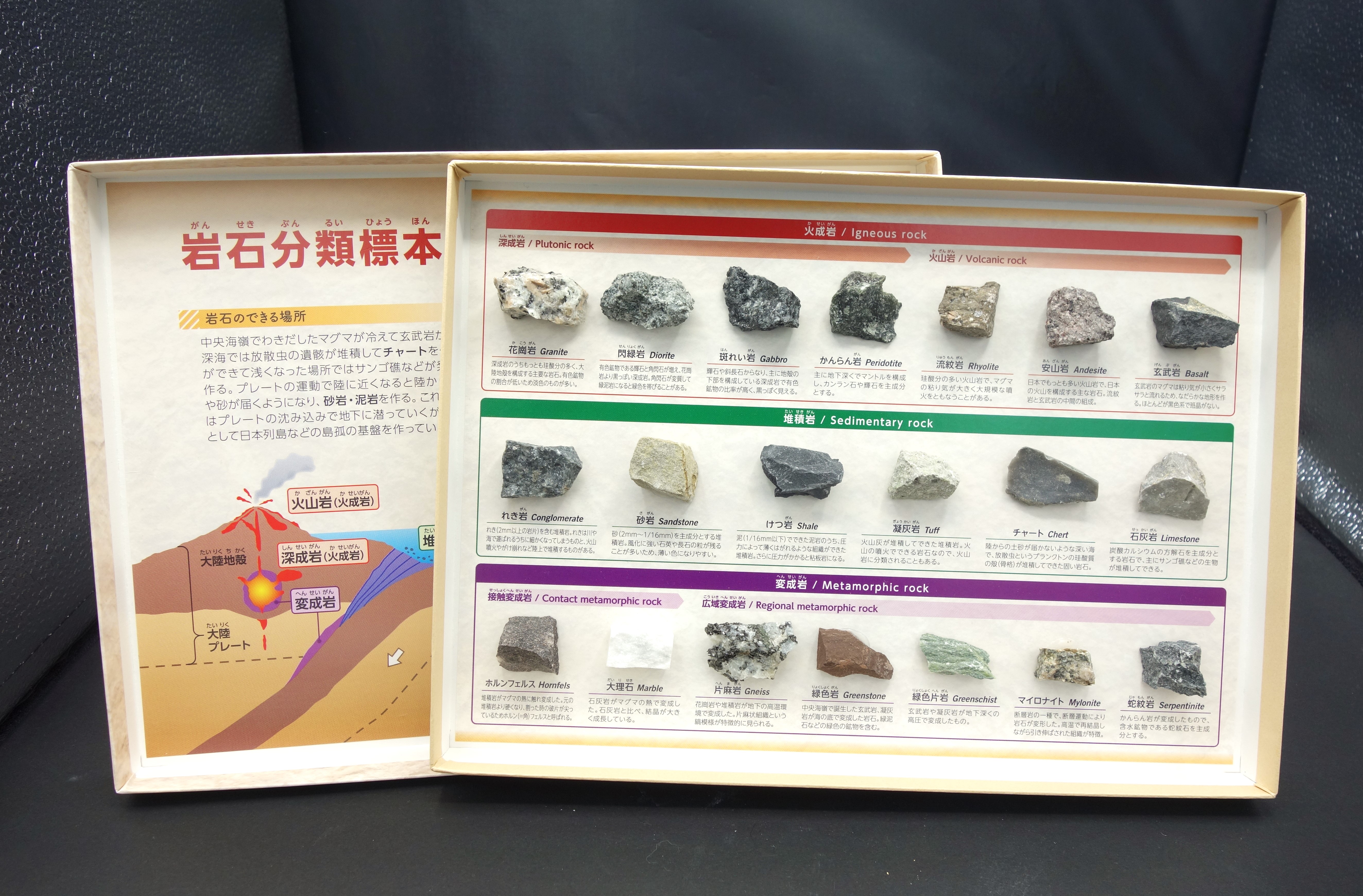 ブック型標本/岩石分類標本20種