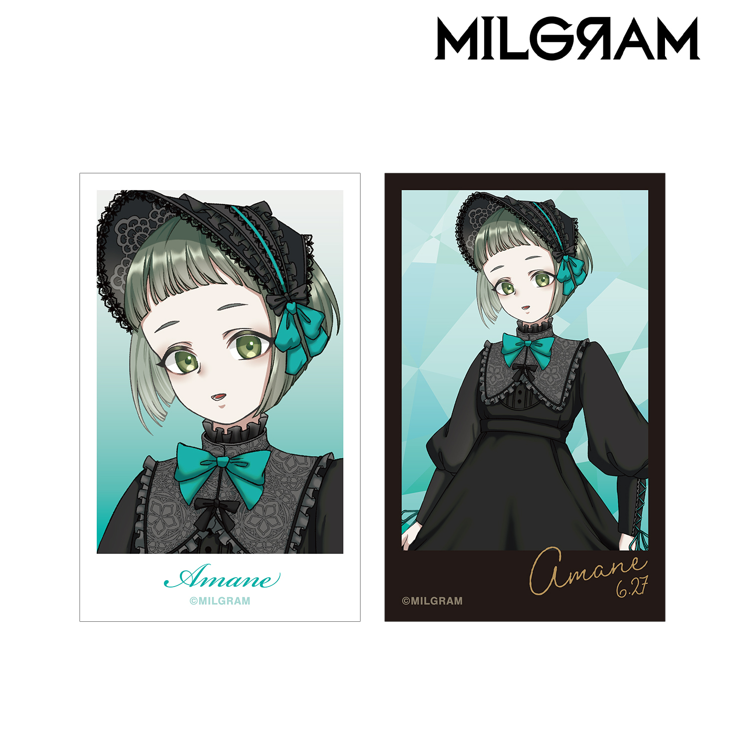 MILGRAM -ミルグラム- 描き下ろし アマネ バースデーver. 第2弾 インスタントカメラ風イラストカード2枚セット