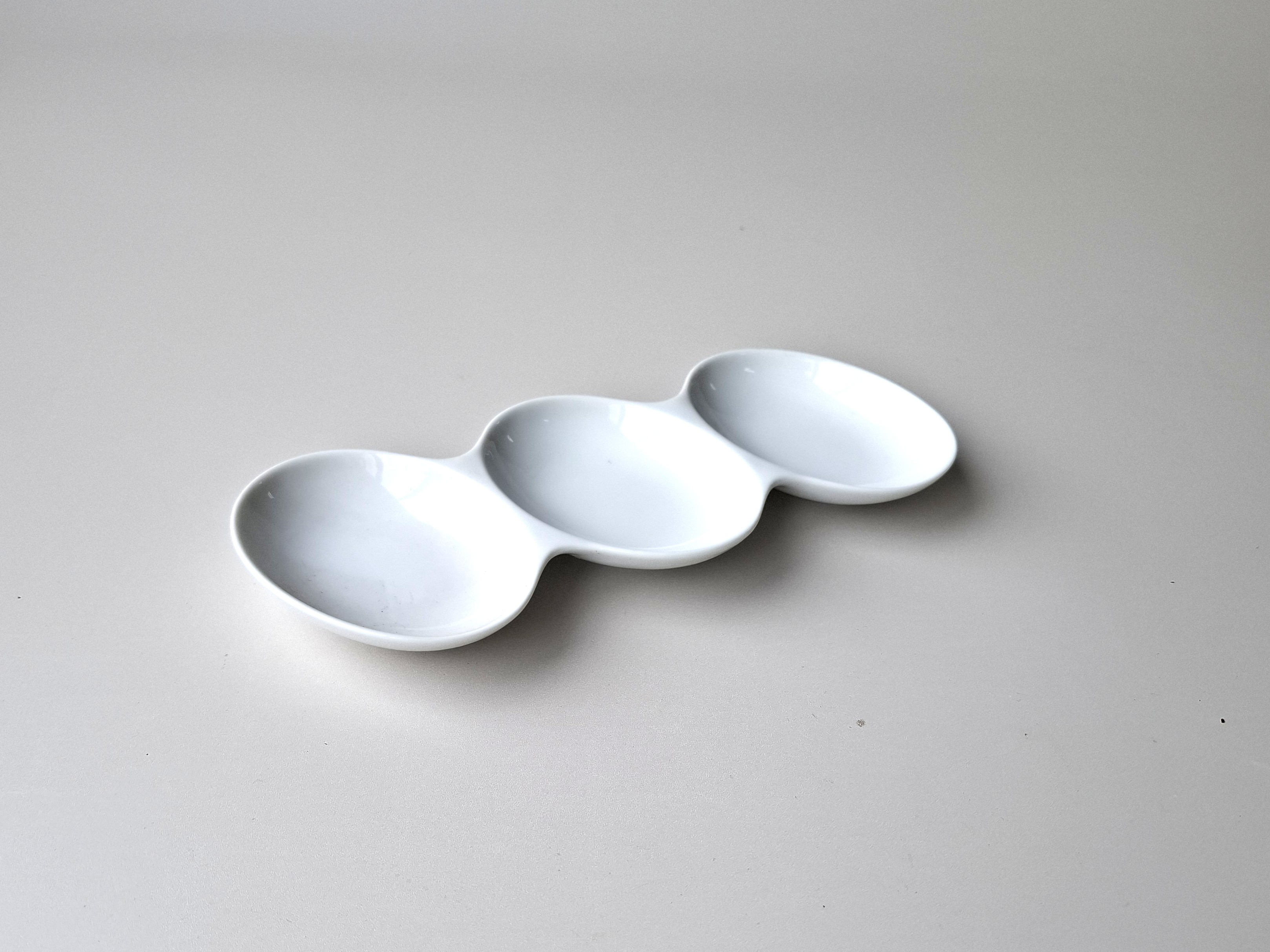 HANA(白磁)　薬味3種皿