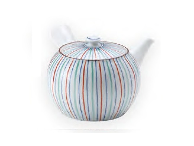 染錦麦わら手急須