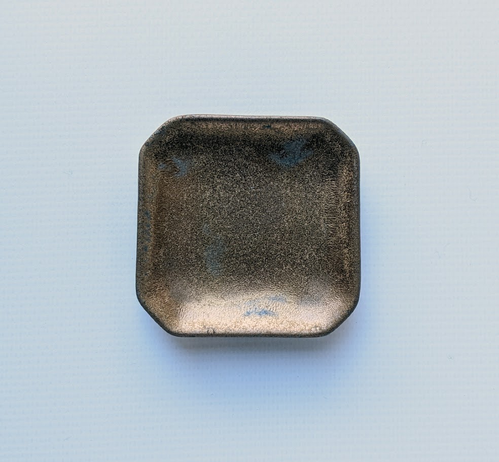 金泥釉　ミニ角皿