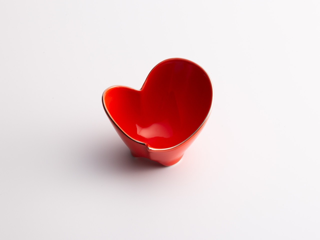 紅赤釉渕プラチナハート型仲付