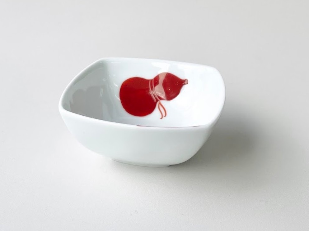 赤絵ひさご　角小付