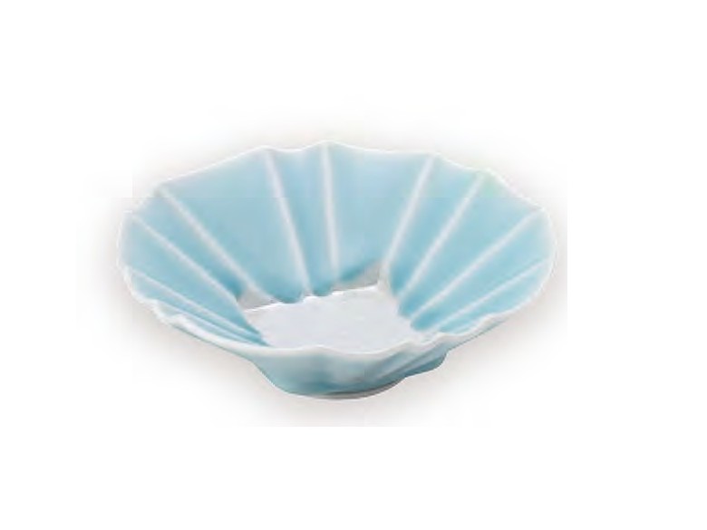 青磁ラスター切子五寸鉢