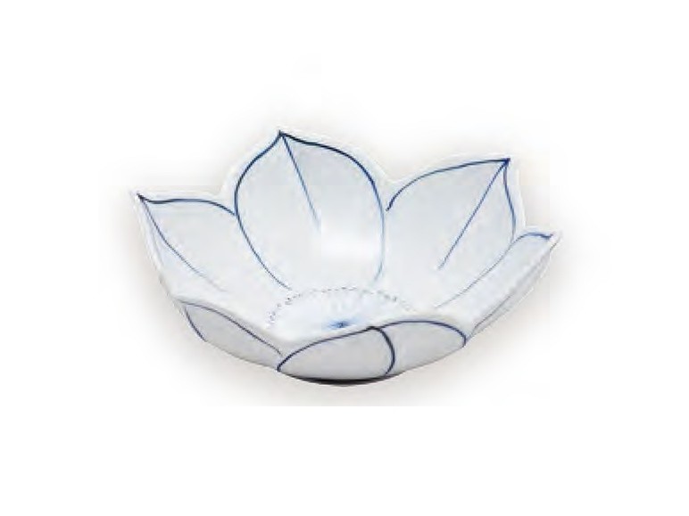 染付花紋鉄仙花型小鉢