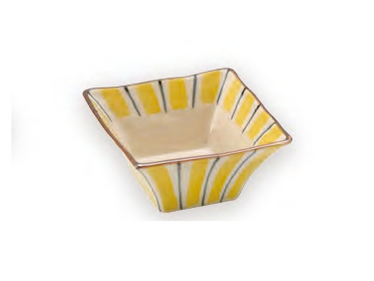 柚子灰錦刷毛十草角小鉢