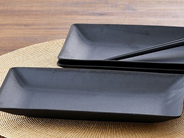 ブロンズブラック長角皿