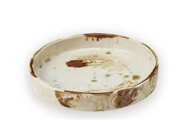 栗灰錆丸口変り皿