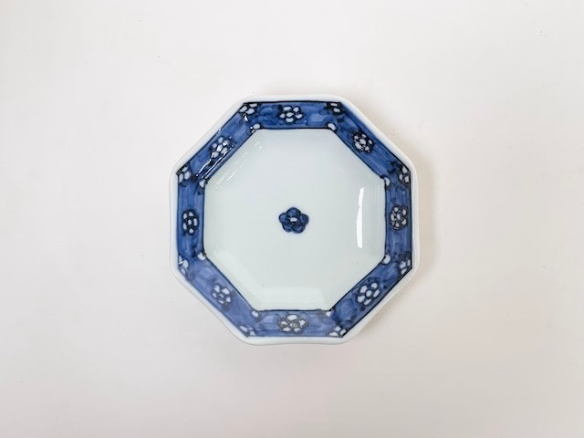 染付外濃小紋八角小皿