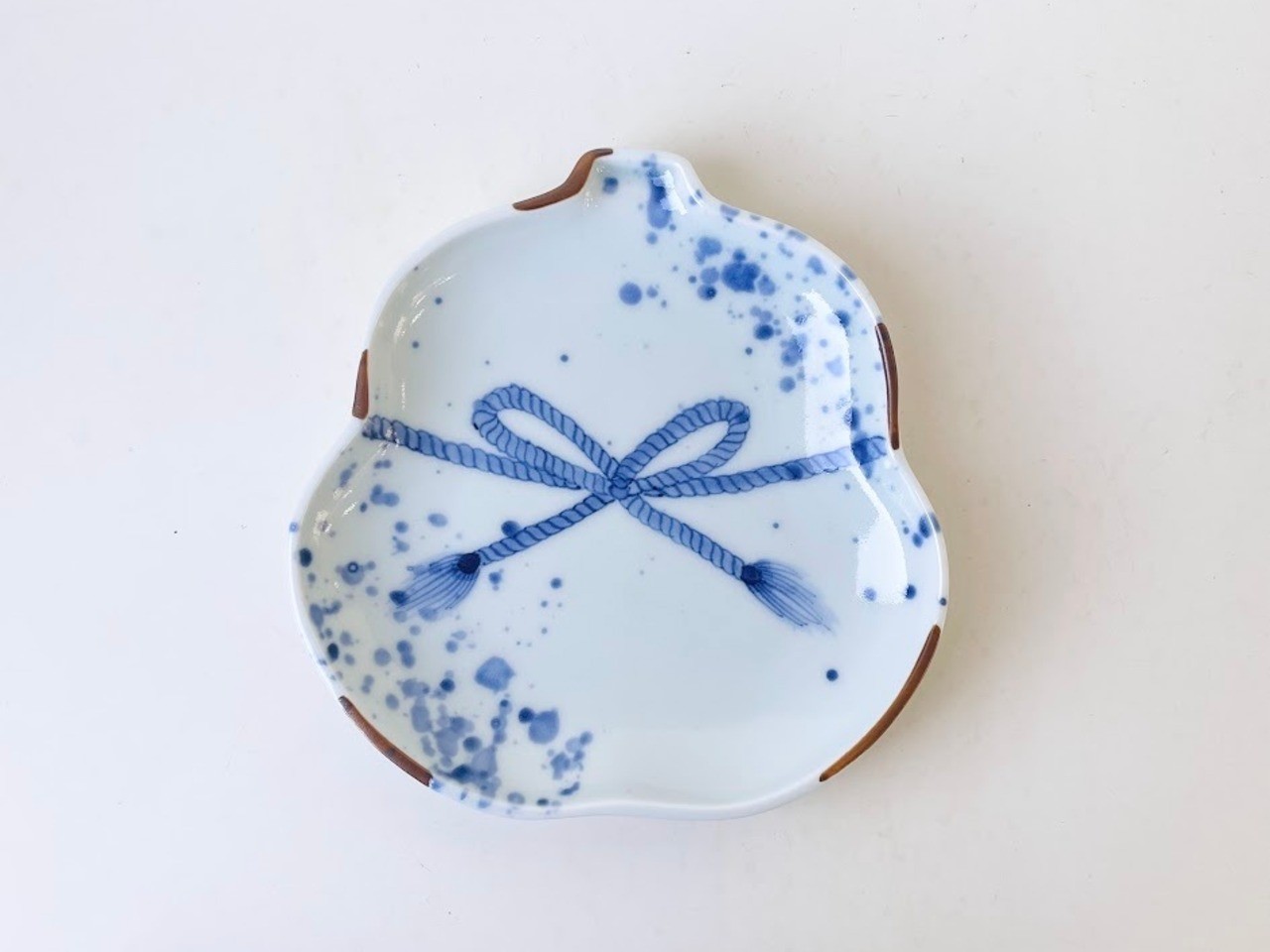 古染のし紋ひさご焼皿