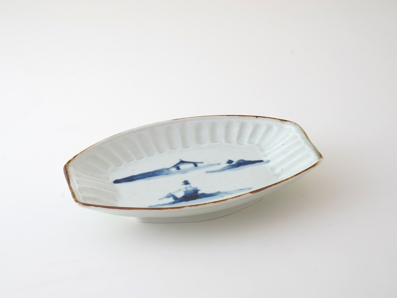 しのぎ山水つまみ皿