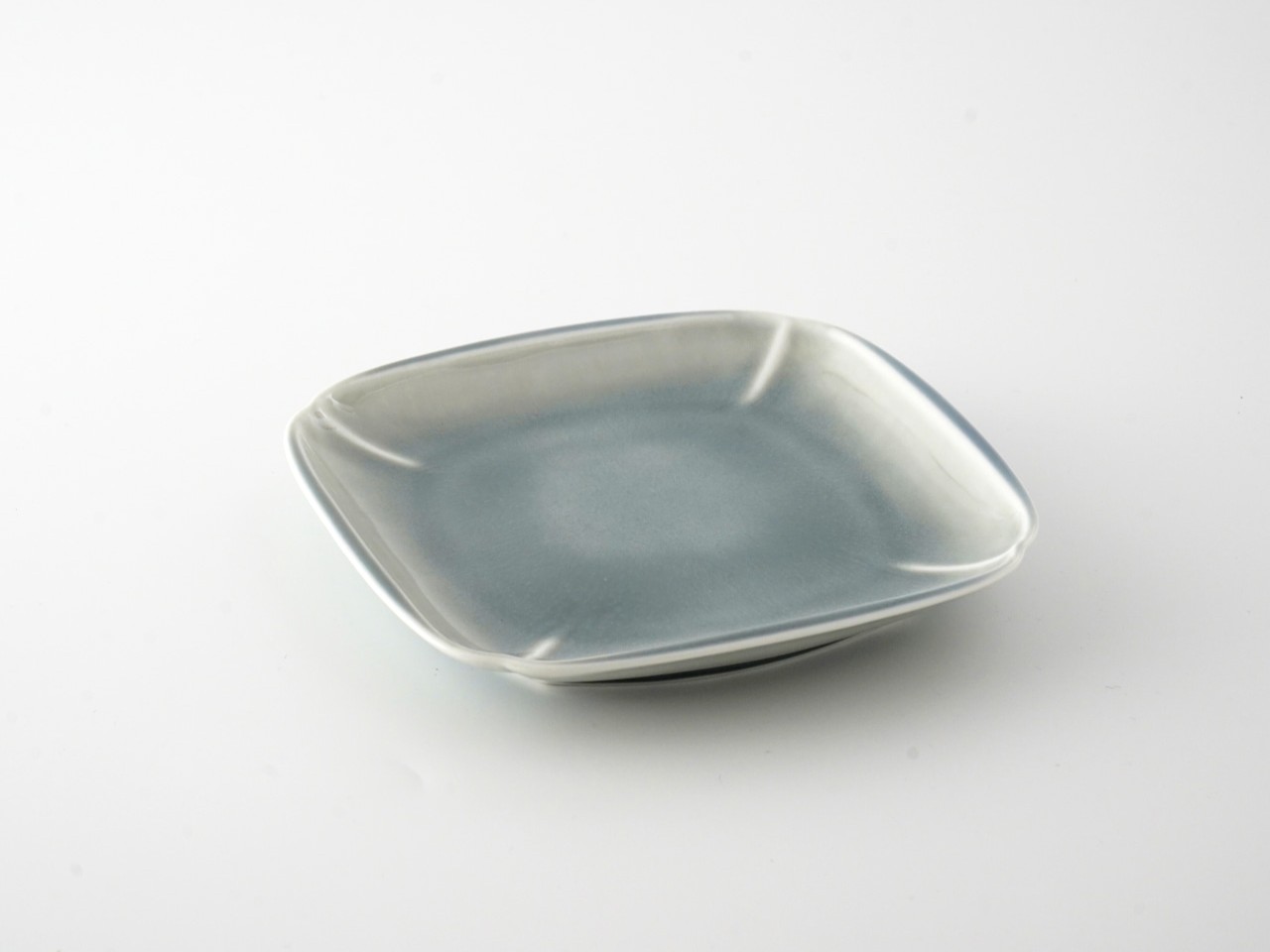 グレー結晶角皿