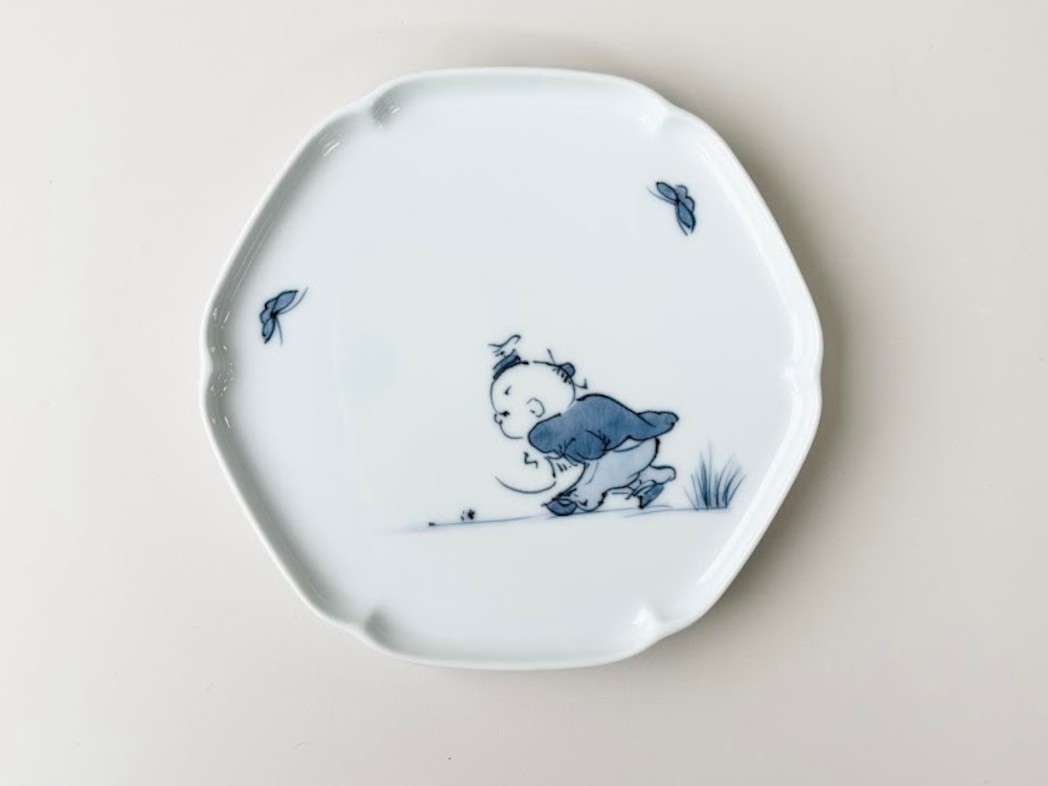 踊り唐子 渕立六方皿