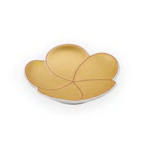錦捻り金梅型小皿
