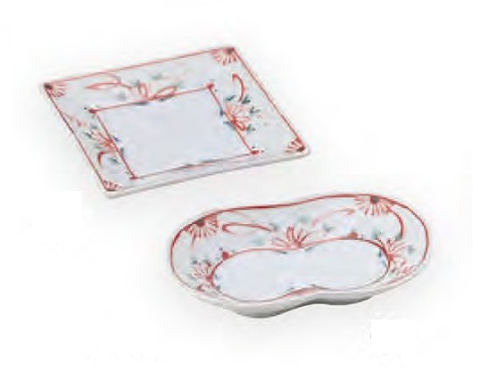 錦新萬歴正角小皿