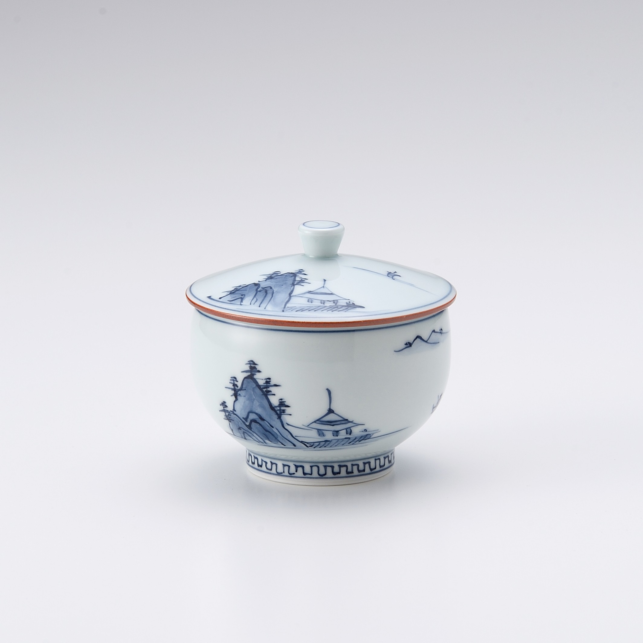 古代山水　蓋付汲出