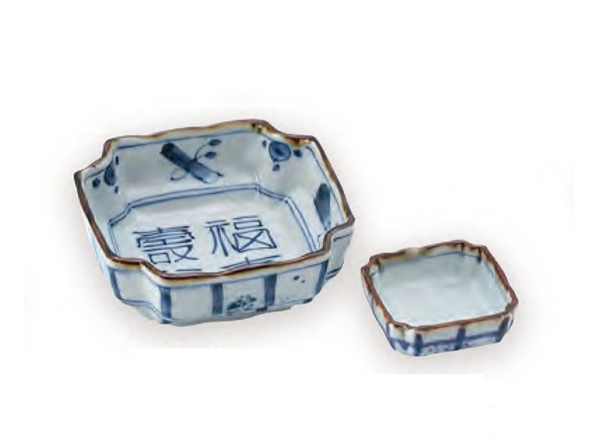 染付竹垣隅切千代口※画像右