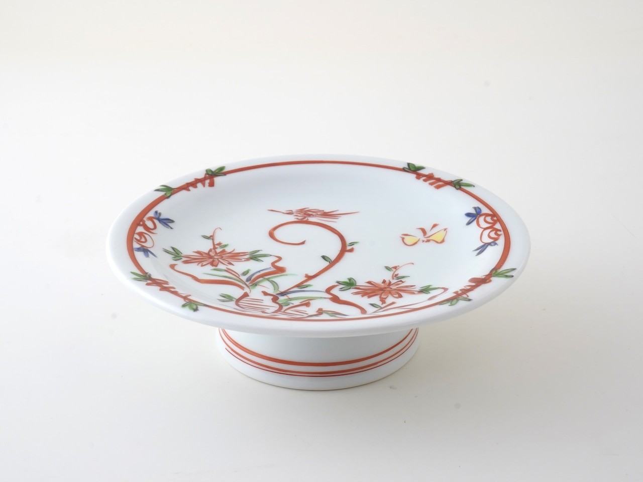 錦春万歴五・五寸高台皿