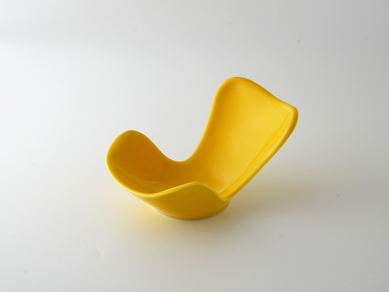 黄釉彩(還元)　包み型小向付