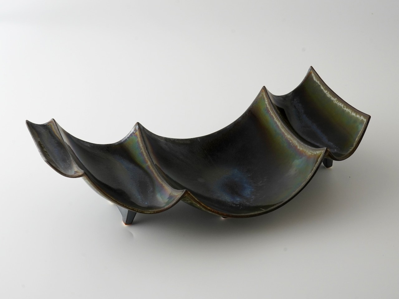 深織部　風紋型九寸前菜皿