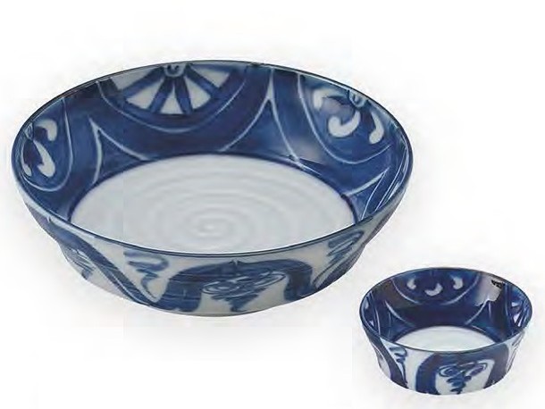 古染風車紋渦彫駒型千代口