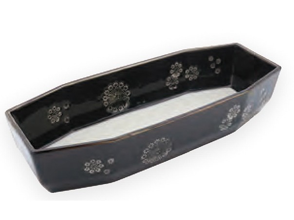 黒志野三島手八角面取七寸長鉢