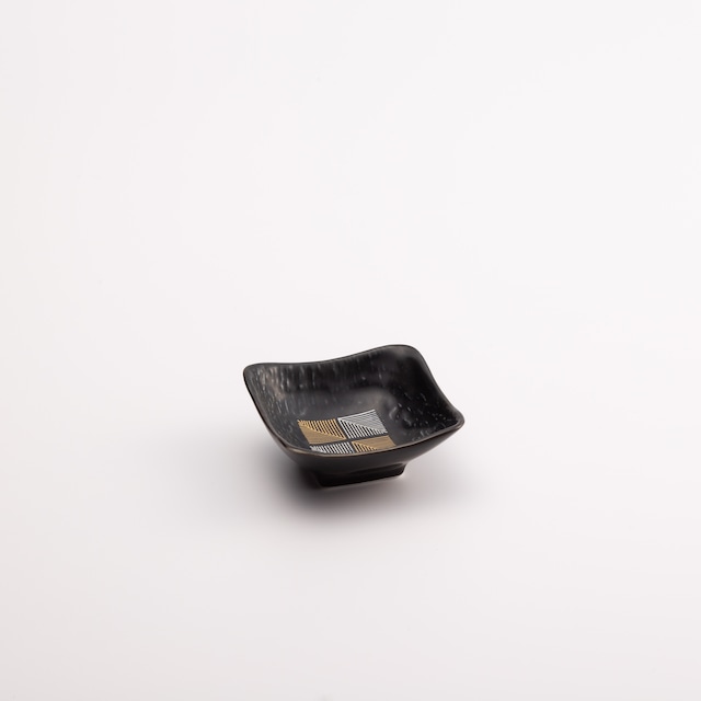 黒マット金銀市松　彫角千代口