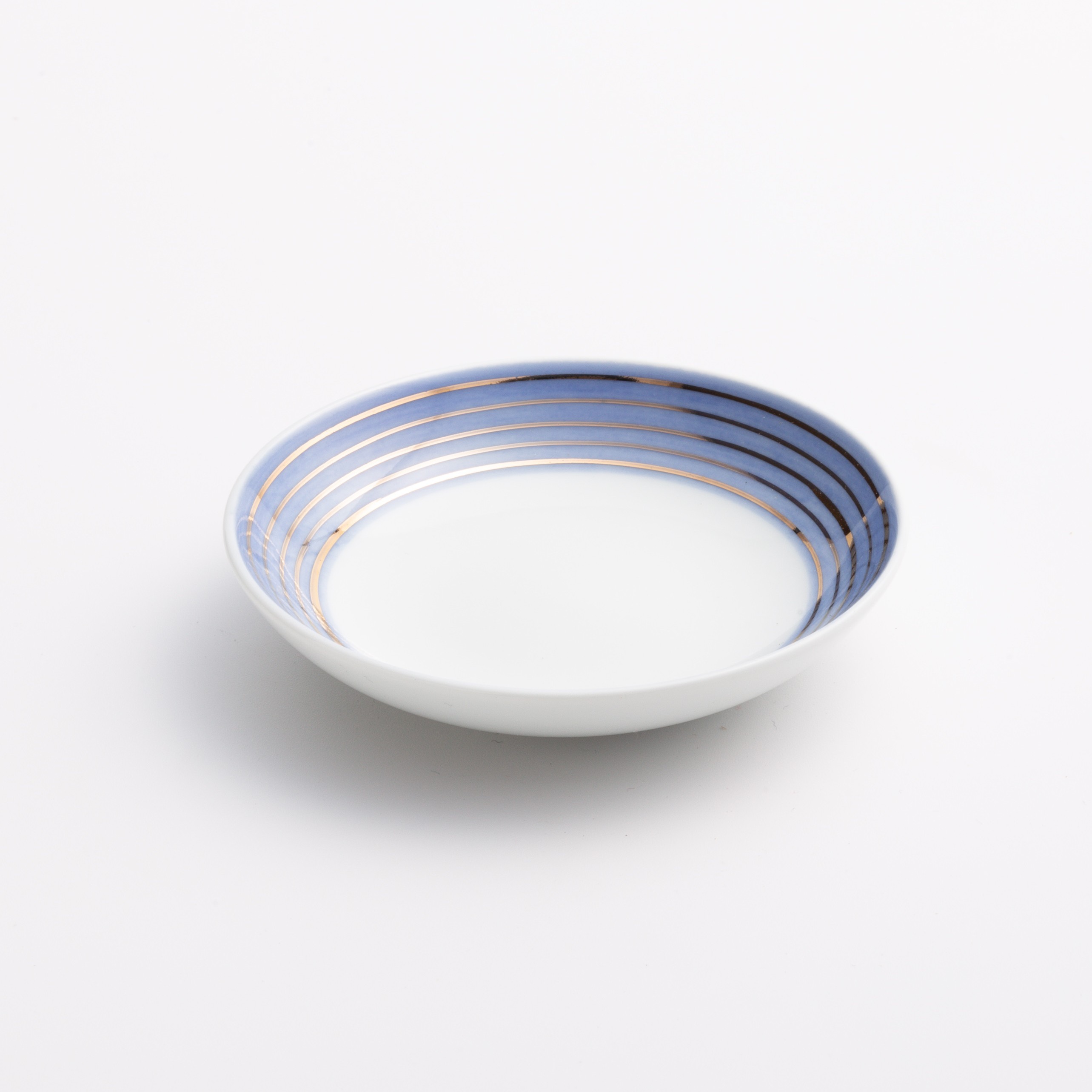 金線ブルー　丸小皿