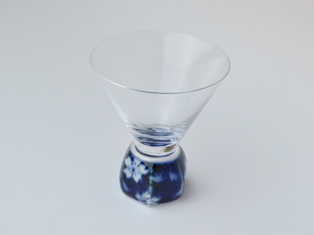 染付桜濃面取二寸グラスチョコ