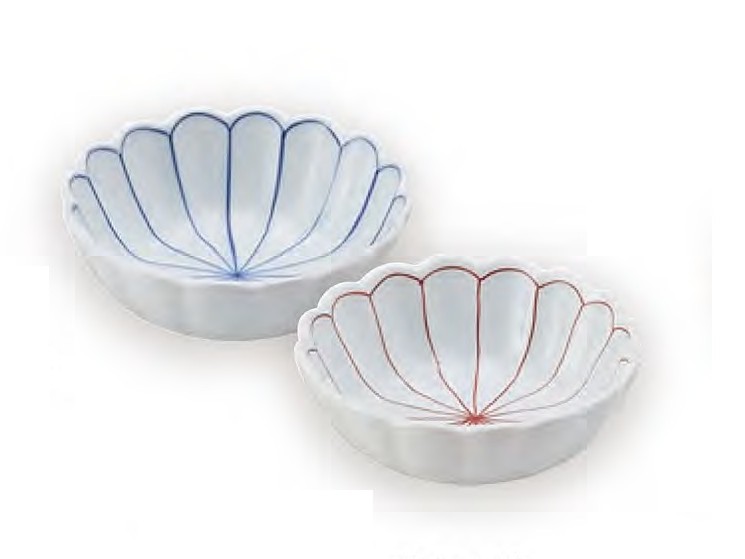 赤筋入菊割菊型小鉢