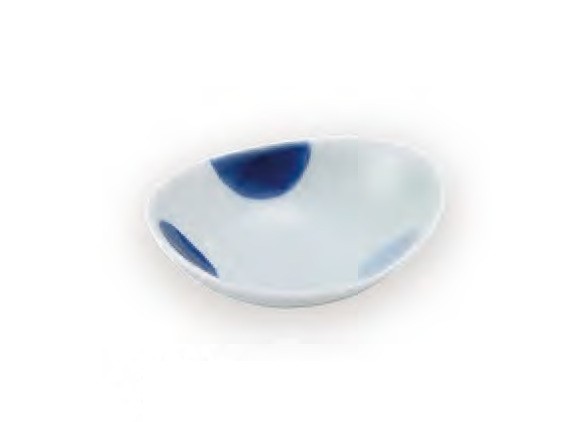 二色丸紋変型小付