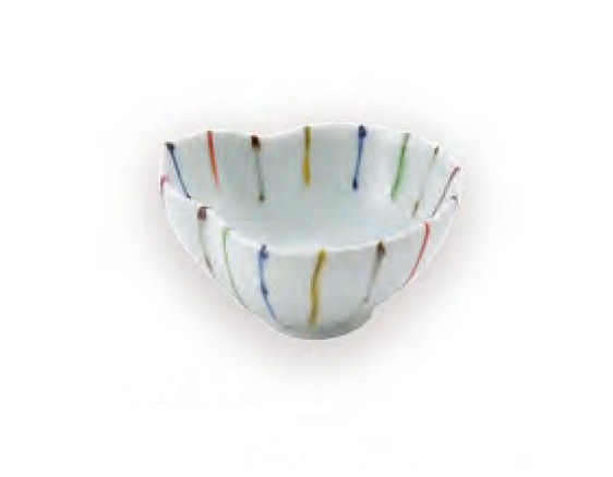 染錦線十草瓢型小付