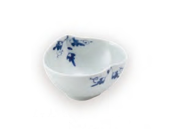 染付陶花桃型小付