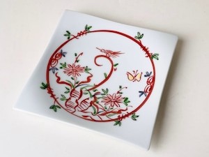 錦春万歴渕反正角皿