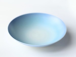 白マット二色ブルー吹20cmボウル