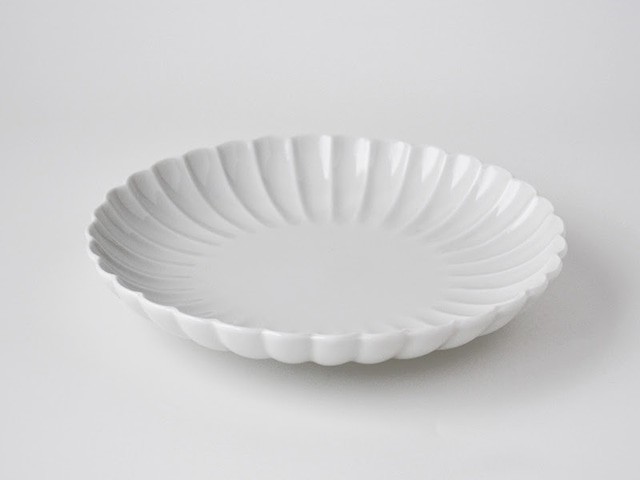 白高麗菊彫五寸皿