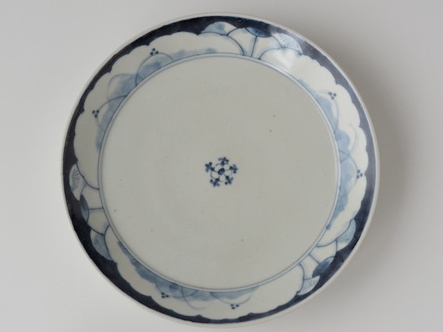 草花紋切立七寸皿