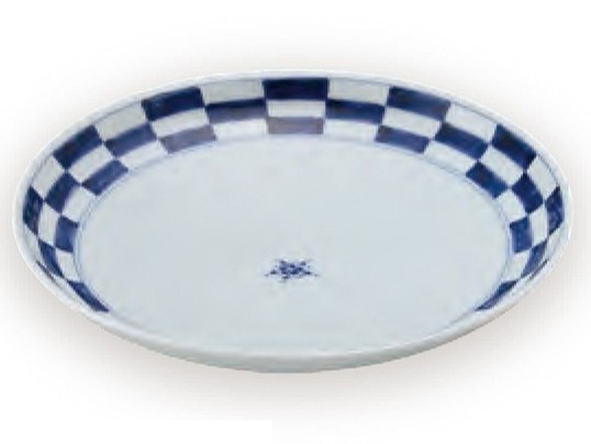 染付市松六寸皿