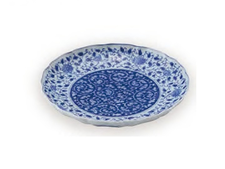 みじん唐草輪花六寸皿