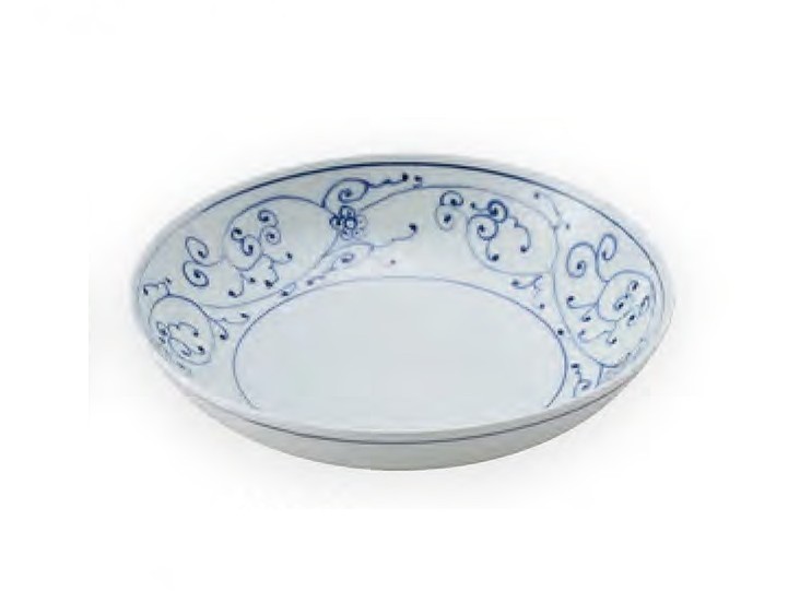 線描き唐草七寸皿