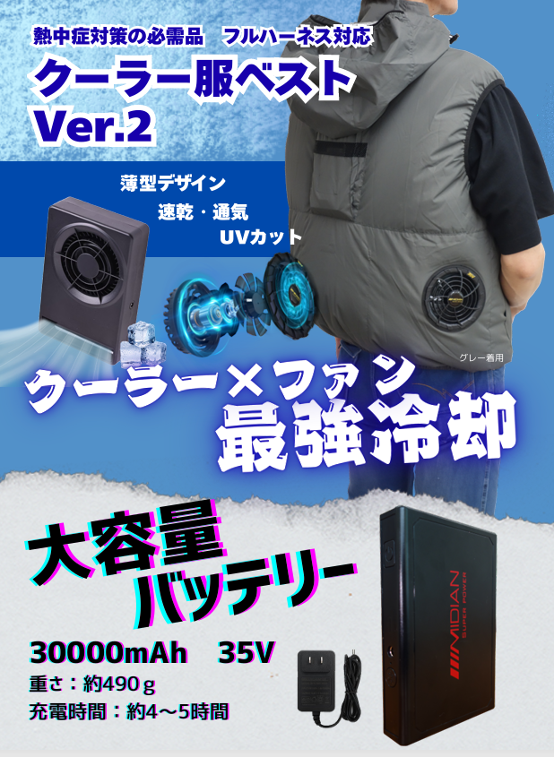 クーラー服ベストＶｅｒ．２　ベストセット、単品各種　６，７１０円(税抜)～