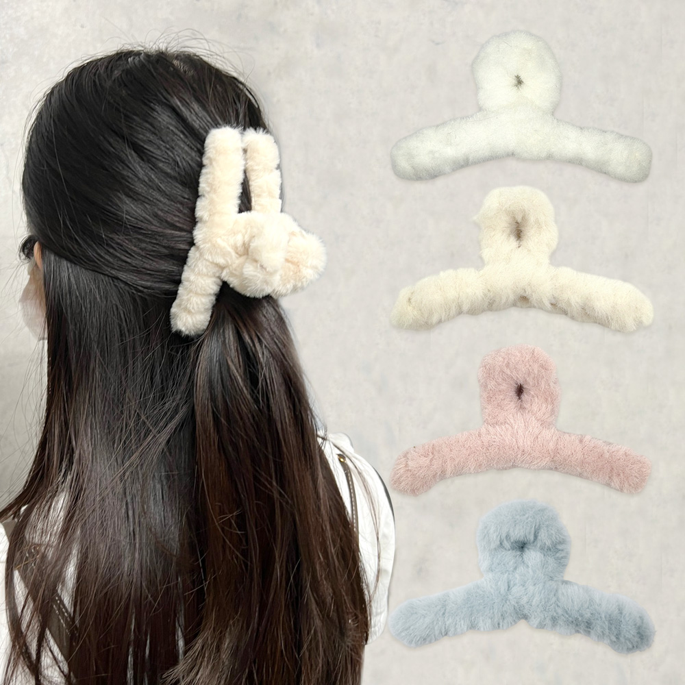 ファー バンス クリップ ヘアクリップ ヘアアクセサリー ふわふわ ガーリー 上品 かわいい  卸 仕入れ